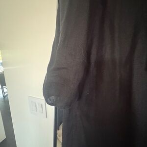 James Perse, black linen drawstring dress